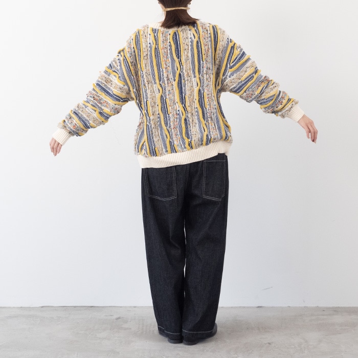 新色入荷！NARU(ナル) マーブルウェーブ クルーネックニット 657600