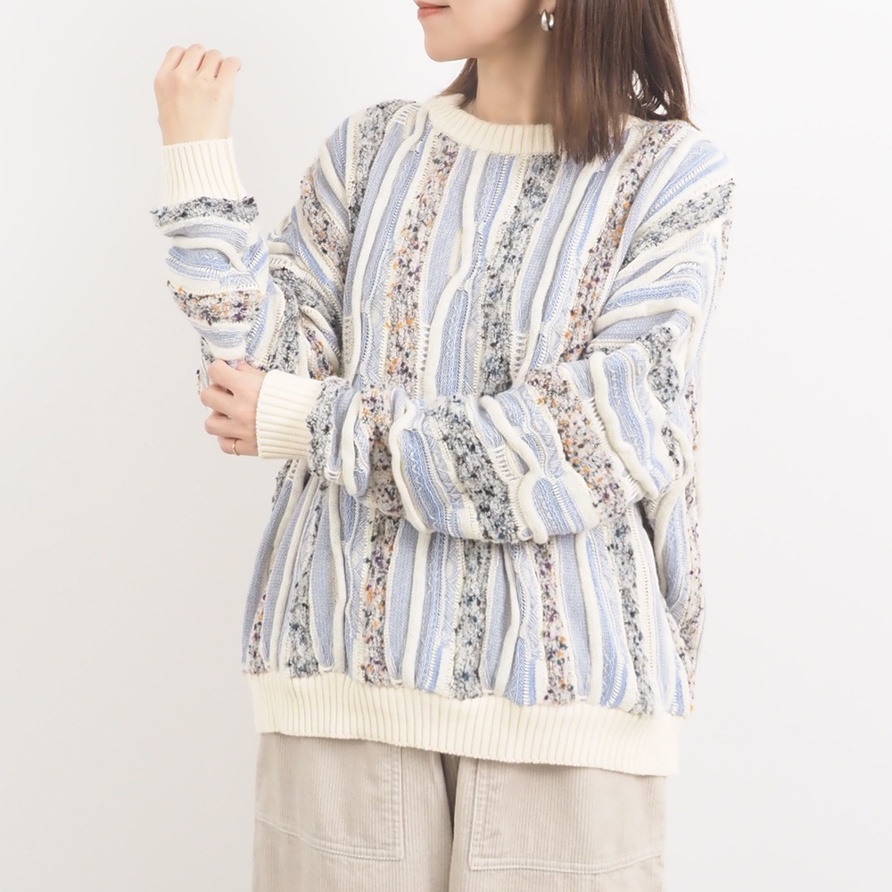 新色入荷！NARU(ナル) マーブルウェーブ クルーネックニット 657600