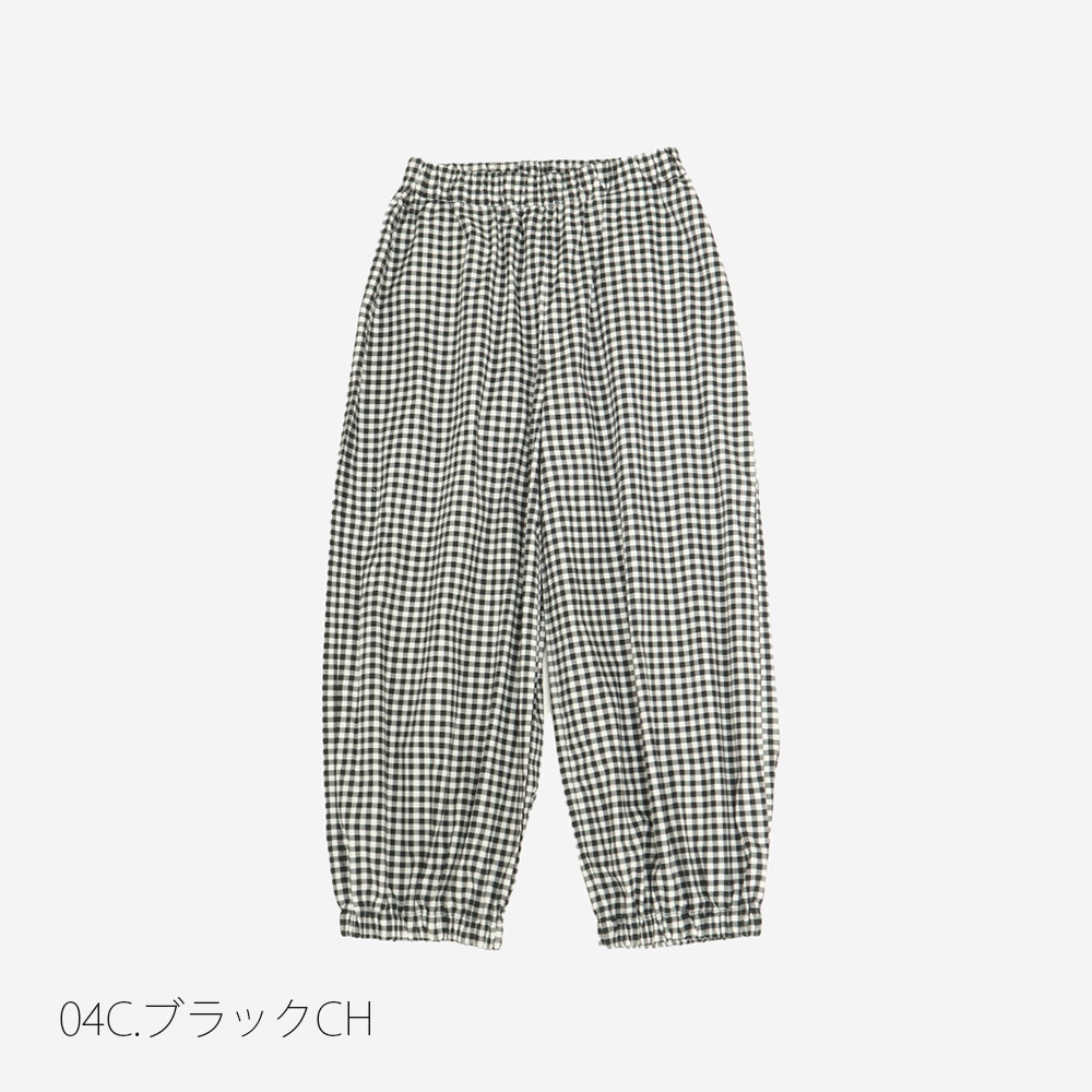 NARU(ナル) ブロードストライプ・チェック柄 ポップパンツ 6709051