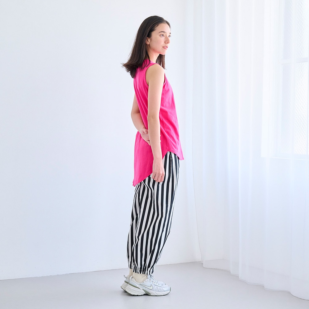 NARU(ナル) ブロードストライプ・チェック柄 ポップパンツ 6709051