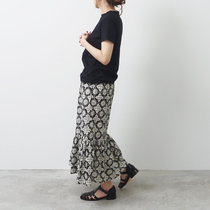 NARU(ナル) 60ローンエスニック柄 ティアードスカート 655927