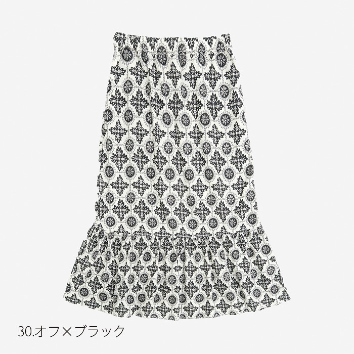 NARU(ナル) 60ローンエスニック柄 ティアードスカート 655927