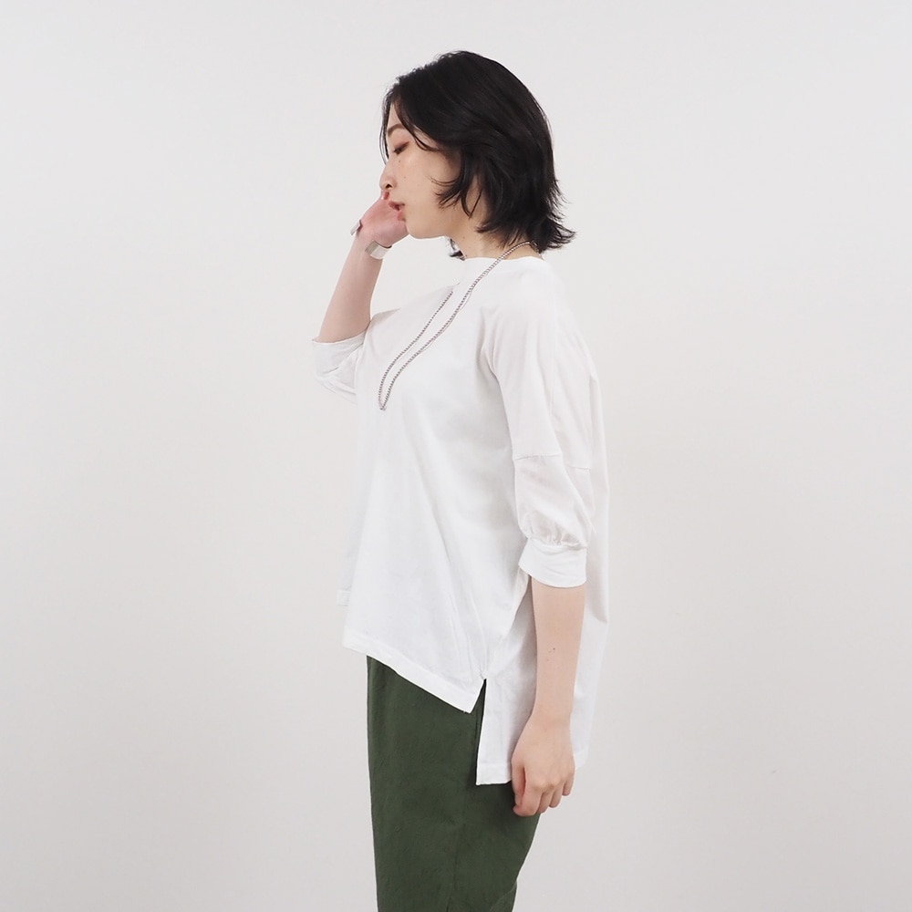 NARU(ナル) ナチュラルソフト天竺 ギャザースリーブワイドPO 663000