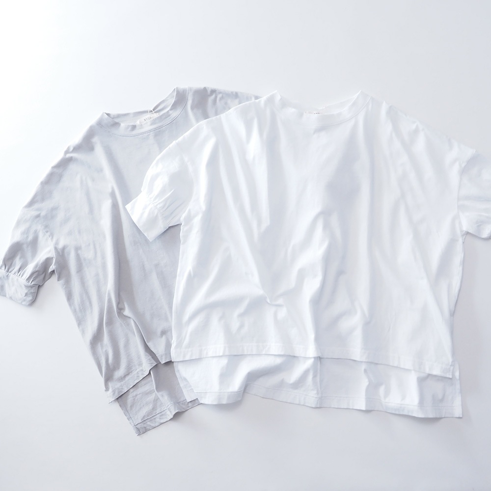 NARU(ナル) ナチュラルソフト天竺 ギャザースリーブワイドPO 663000