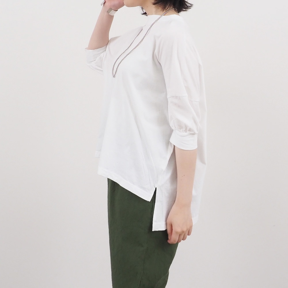 NARU(ナル) ナチュラルソフト天竺 ギャザースリーブワイドPO 663000