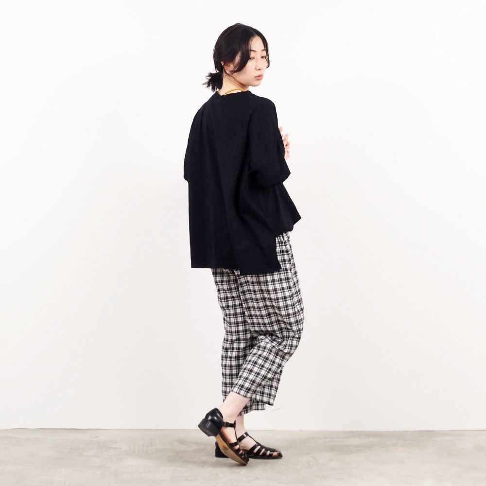 NARU(ナル) ナチュラルソフト天竺 ギャザースリーブワイドPO 663000