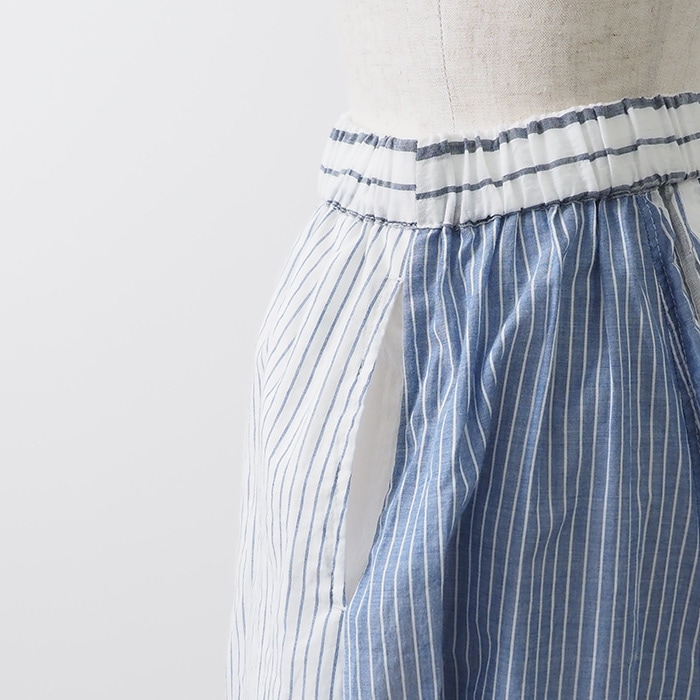 NARU(ナル) シャーリングストライプ 切替スカート 655905 | BOTTOMS
