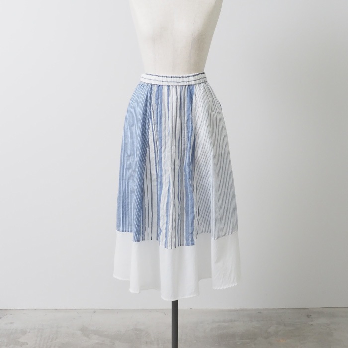 NARU(ナル) シャーリングストライプ 切替スカート 655905