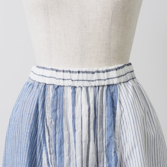 NARU(ナル) シャーリングストライプ 切替スカート 655905