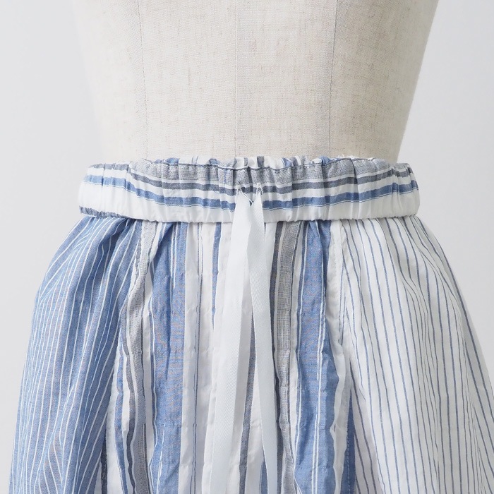 NARU(ナル) シャーリングストライプ 切替スカート 655905