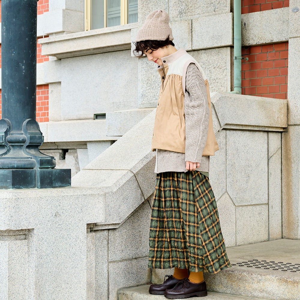 NARU(ナル) NATURAL COLORED WOOL 柄編みニット 665406