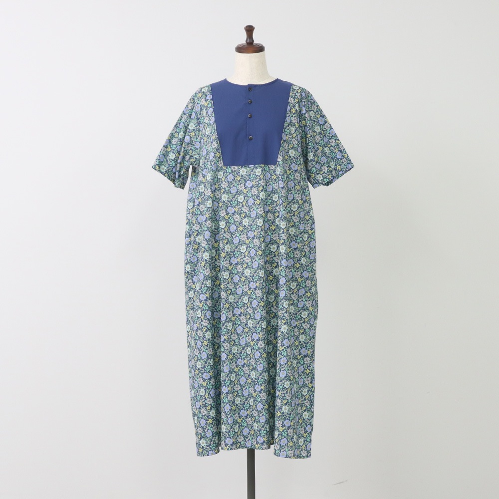 NARU(ナル) ボタニカルフラワープリントローン ヨークワンピース 663900