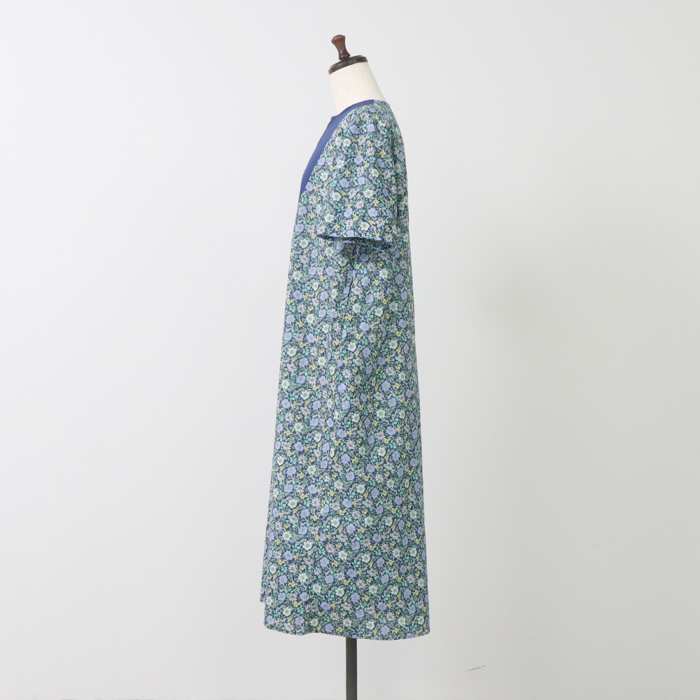 NARU(ナル) ボタニカルフラワープリントローン ヨークワンピース 663900