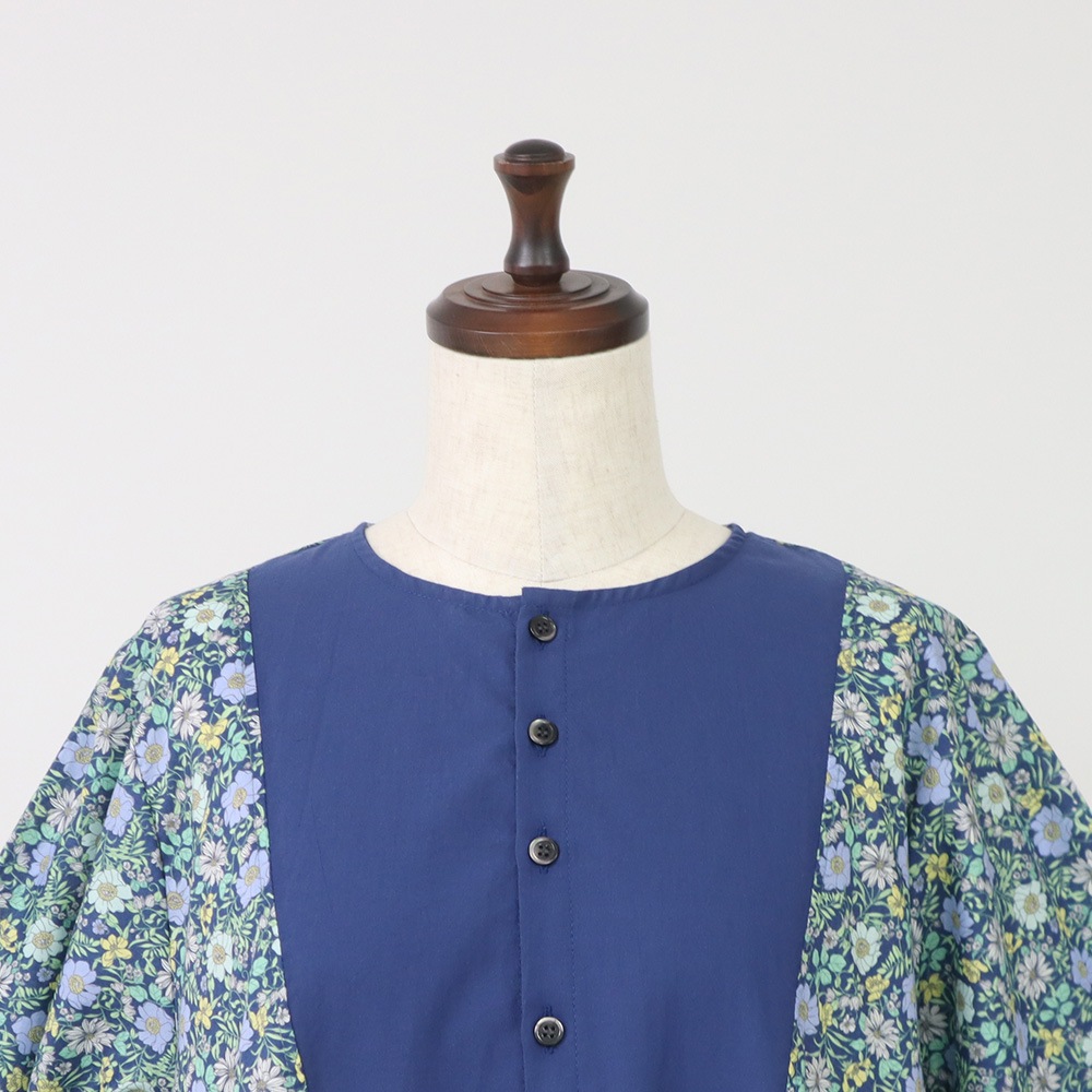 NARU(ナル) ボタニカルフラワープリントローン ヨークワンピース 663900