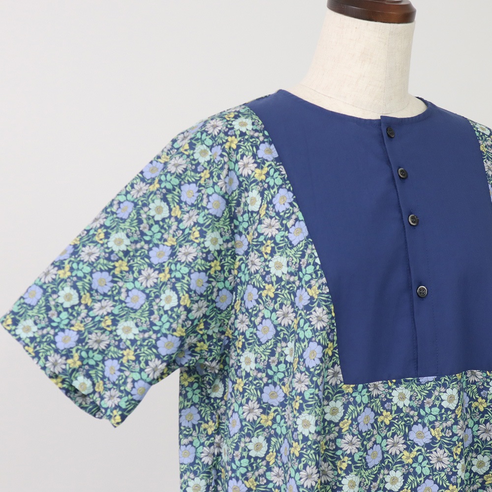 NARU(ナル) ボタニカルフラワープリントローン ヨークワンピース 663900