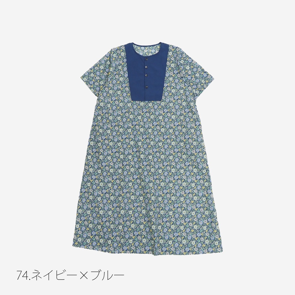 NARU(ナル) ボタニカルフラワープリントローン ヨークワンピース 663900