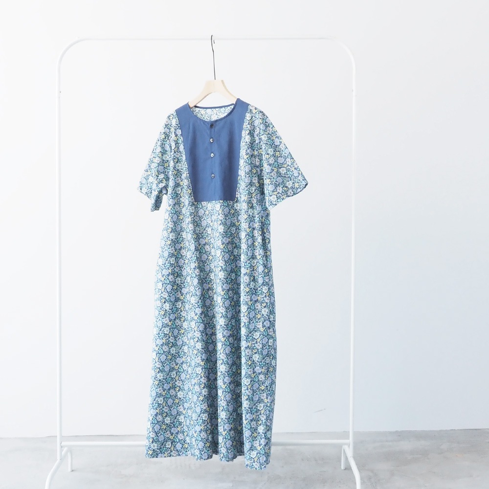 NARU(ナル) ボタニカルフラワープリントローン ヨークワンピース 663900