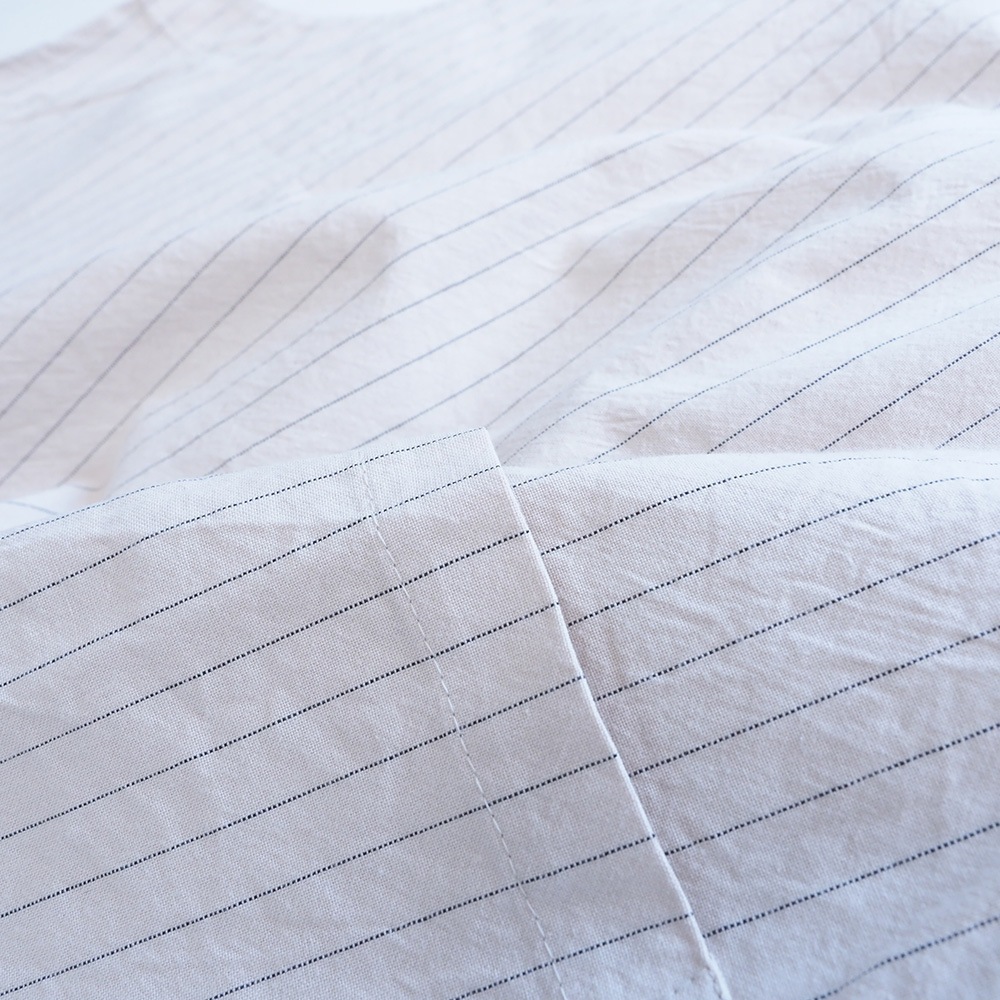 NARU(ナル) コットンクロスストライプワッシャー ラウンドベスト 670837