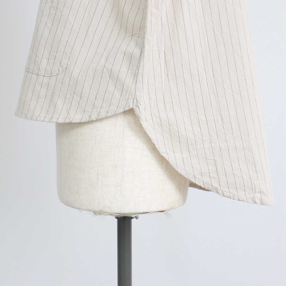 NARU(ナル) コットンクロスストライプワッシャー ラウンドベスト 670837