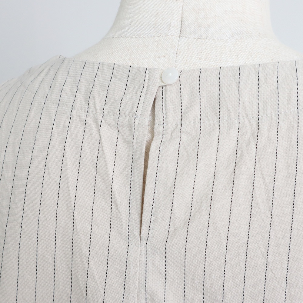 NARU(ナル) コットンクロスストライプワッシャー ラウンドベスト 670837