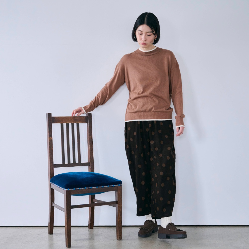NARU(ナル) ムースヤーン バイカラーハイネックニット 673700