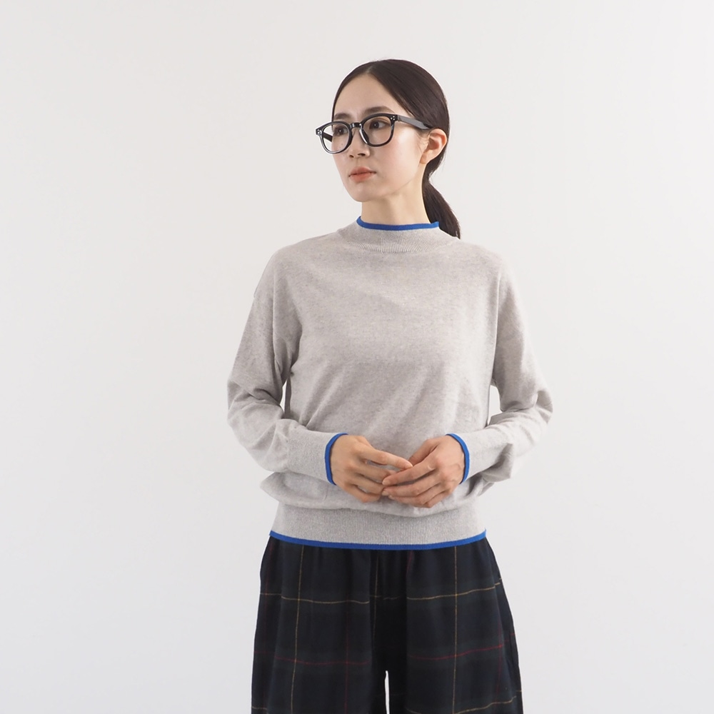 NARU(ナル) ムースヤーン バイカラーハイネックニット 673700