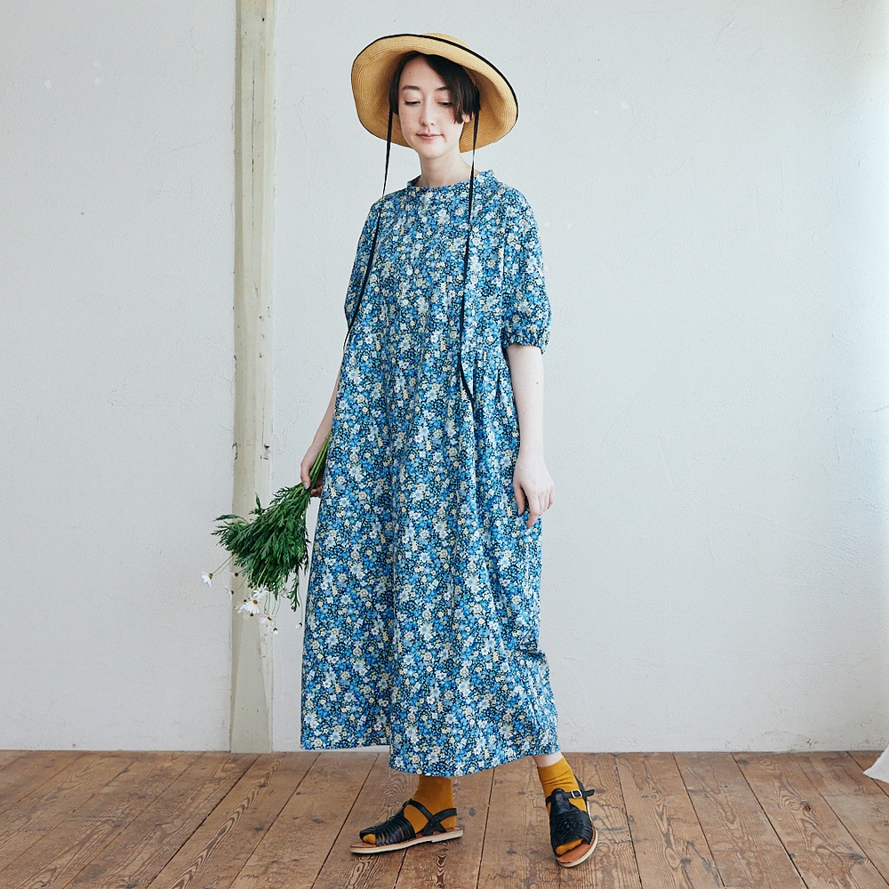 NARU(ナル) ブロードBOTANICAL HARMONY コクーンワンピース 663915