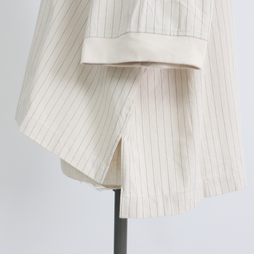 NARU(ナル) コットンクロスストライプワッシャー ワイドT 670836