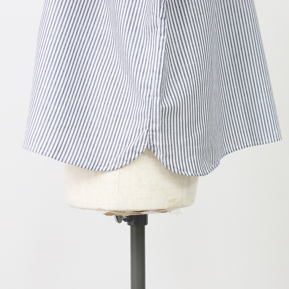 NARU(ナル) コットンリネン交織ストライプ バトーブラウス 664901