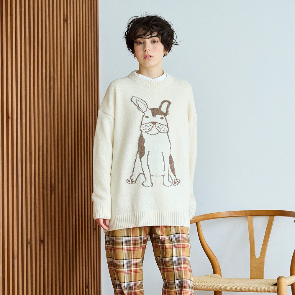 NARU(ナル) エアーヤーンコットン フレンチブルゆったりニット 666606