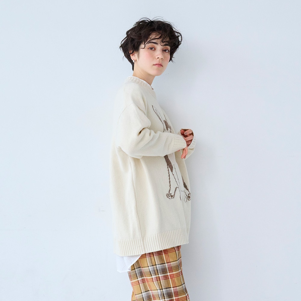 NARU(ナル) エアーヤーンコットン フレンチブルゆったりニット 666606