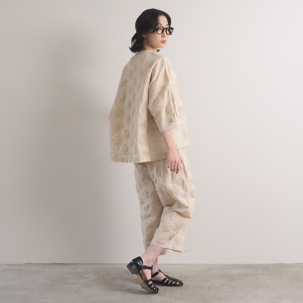 NARU(ナル) 綿麻シーチング塩縮 ワイドT 662821BF