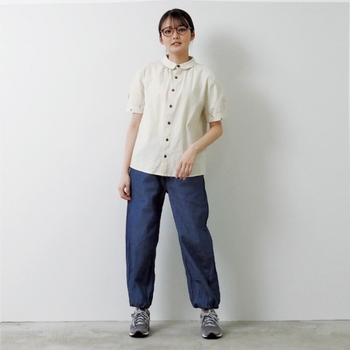 NARU(ナル) シーチングハンドワッシャー×十二支柄刺繍 ブラウス 655850