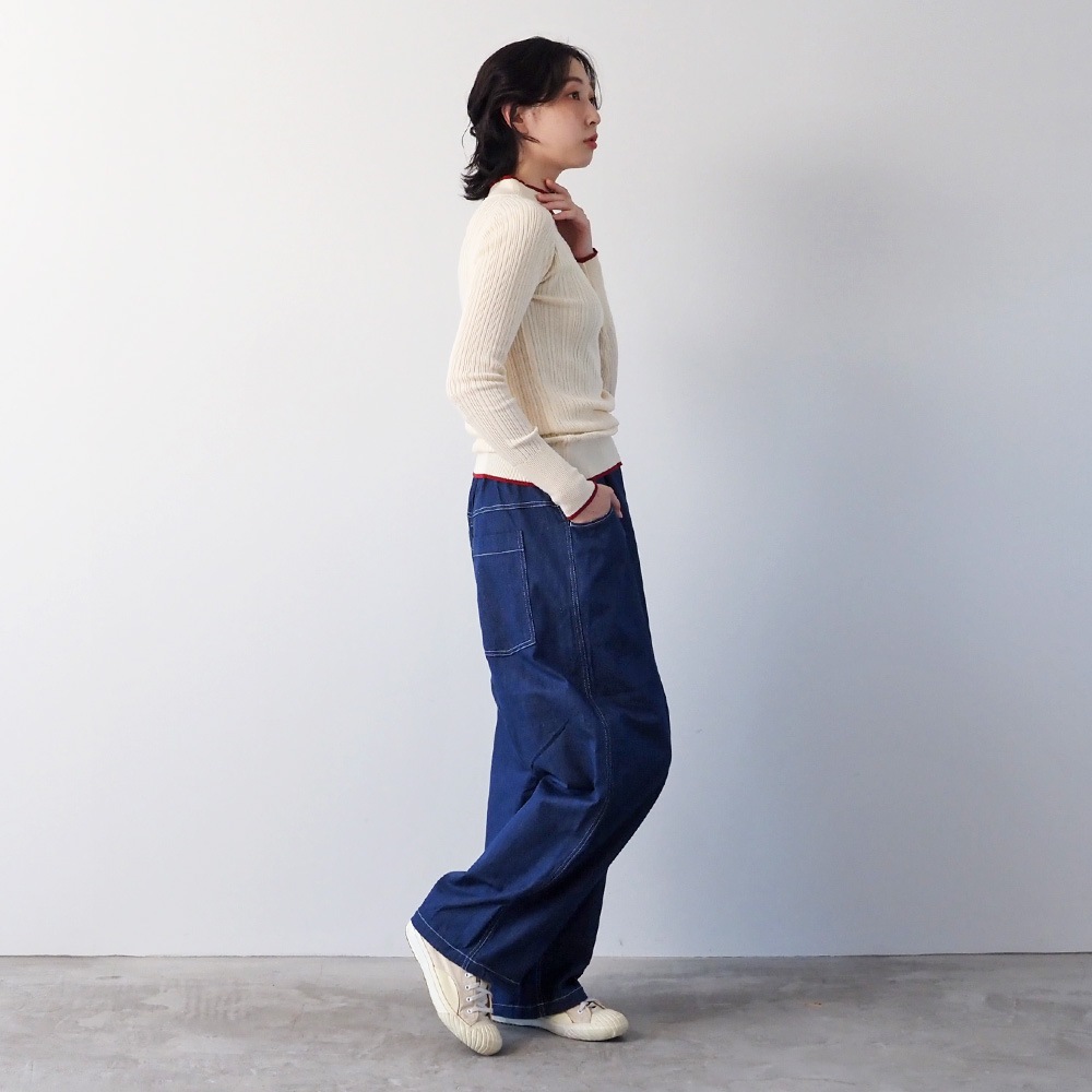 NARU(ナル) ランダムリブニット バイカラーハイネックニット 656707