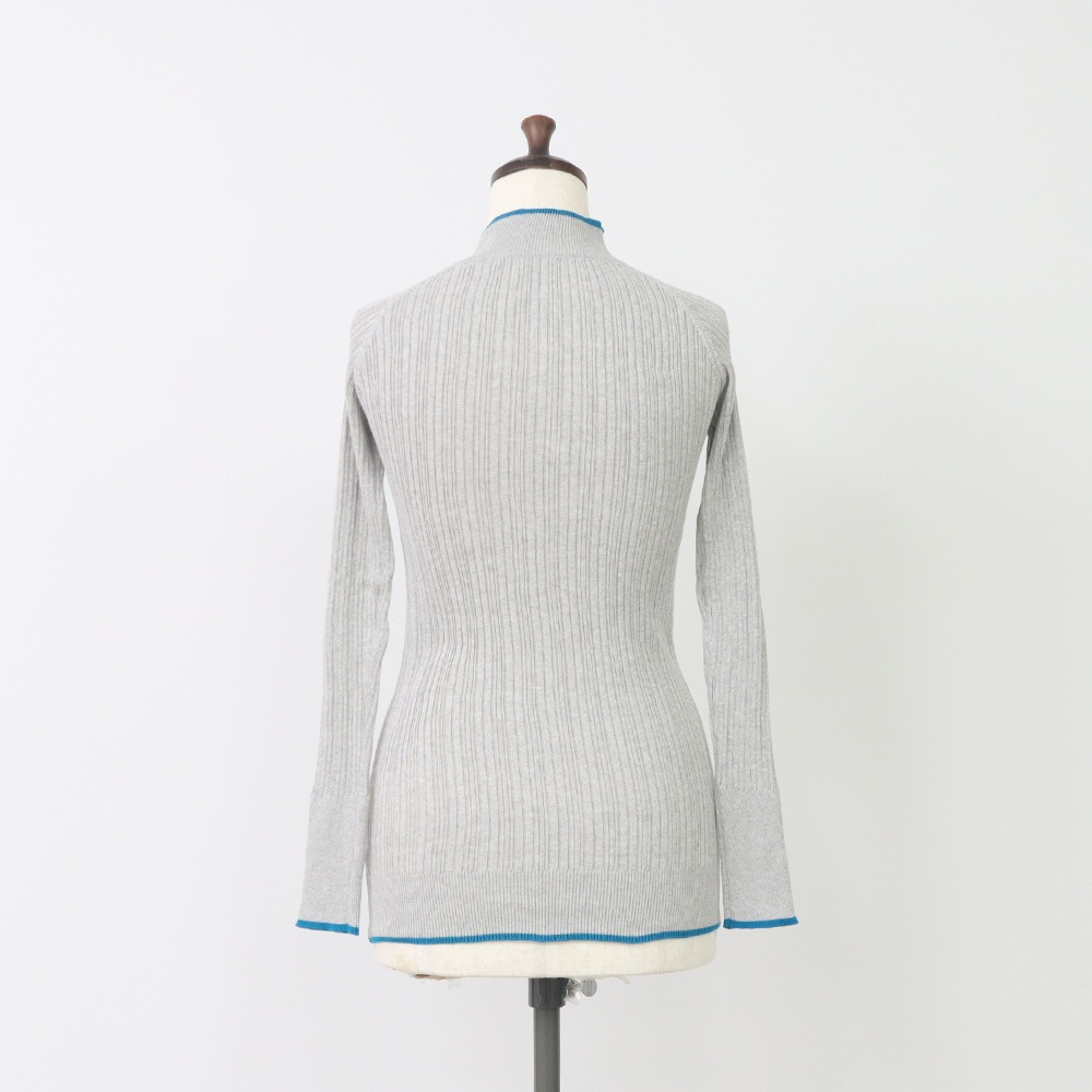 NARU(ナル) ランダムリブニット バイカラーハイネックニット 656707