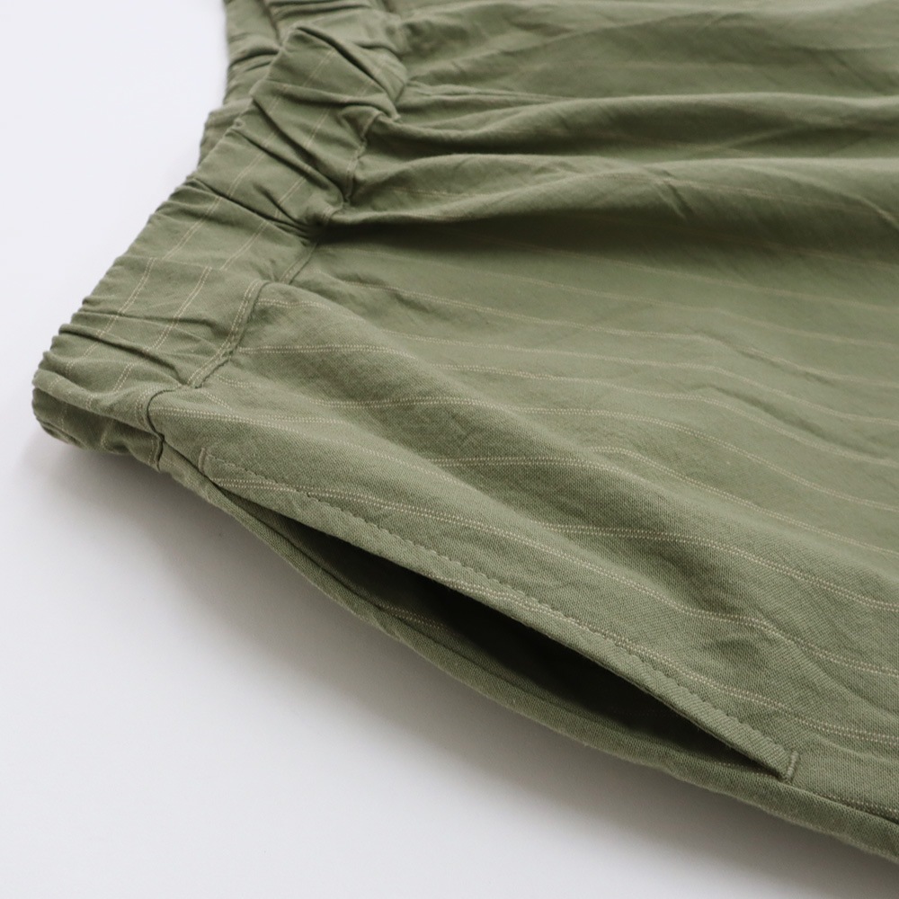 【予約】NARU(ナル) コットンクロスストライプワッシャー エッグパンツ 6708351