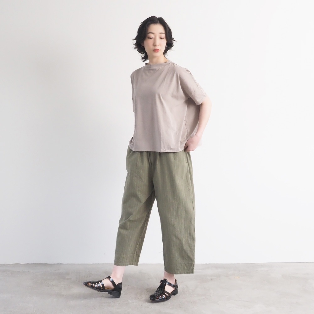 【予約】NARU(ナル) コットンクロスストライプワッシャー エッグパンツ 6708351