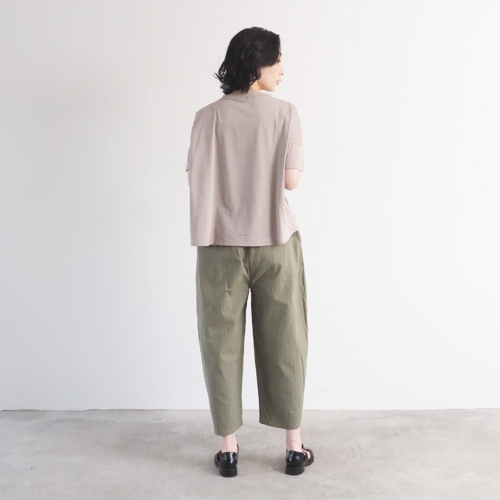 【予約】NARU(ナル) コットンクロスストライプワッシャー エッグパンツ 6708351