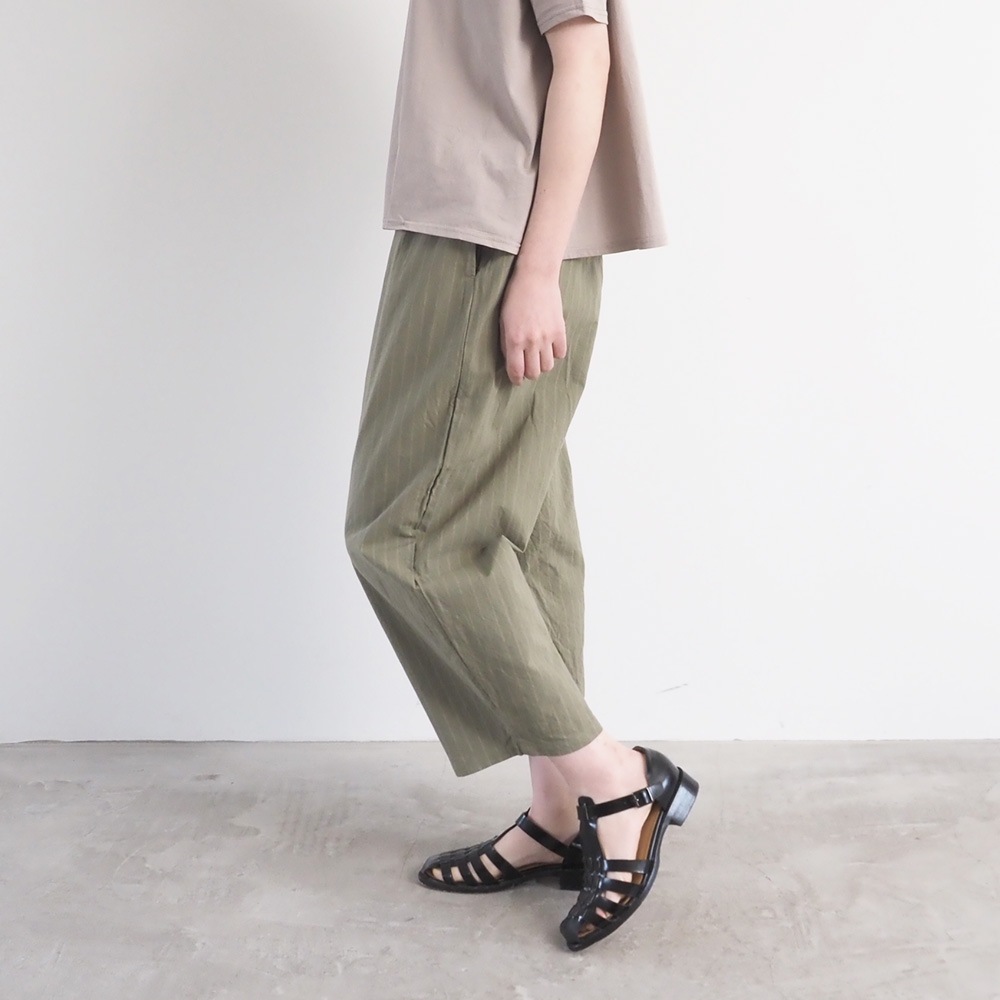 【予約】NARU(ナル) コットンクロスストライプワッシャー エッグパンツ 6708351