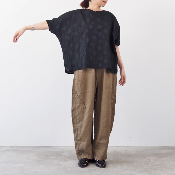 NARU(ナル) ローン塩縮ランダムドット バトーブラウス(2WAY) 662826