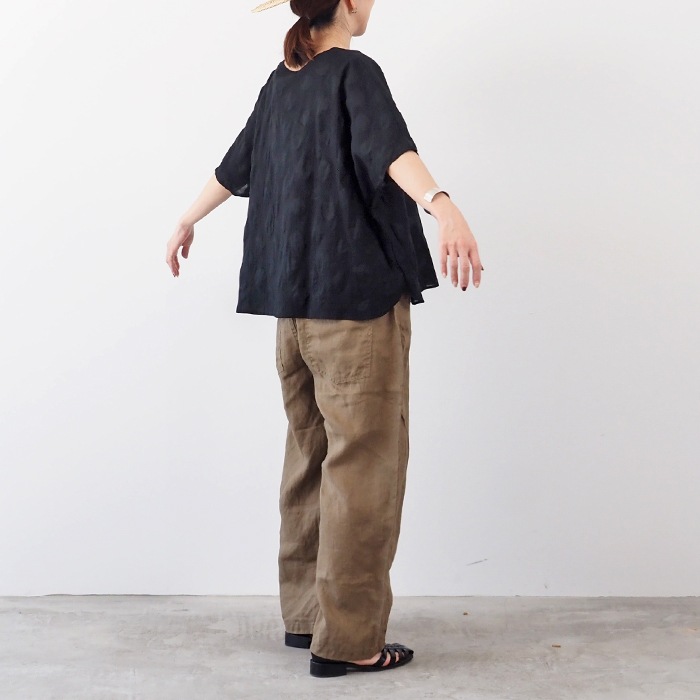 NARU(ナル) ローン塩縮ランダムドット バトーブラウス(2WAY) 662826