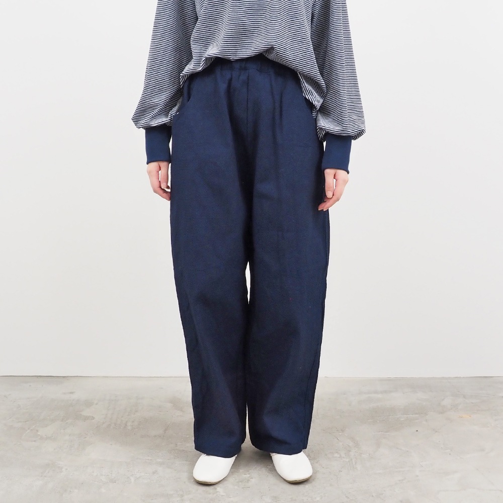 美品◆NARU ナル のっぽパンツ デニム グリーン ゆったり factory NARU(ナル) 刺し子ストレッチデニム ノッポパンツ 660815 | 全