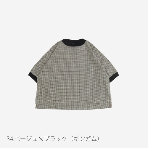 NARU(ナル) 綿麻チェック ワイドT 654843