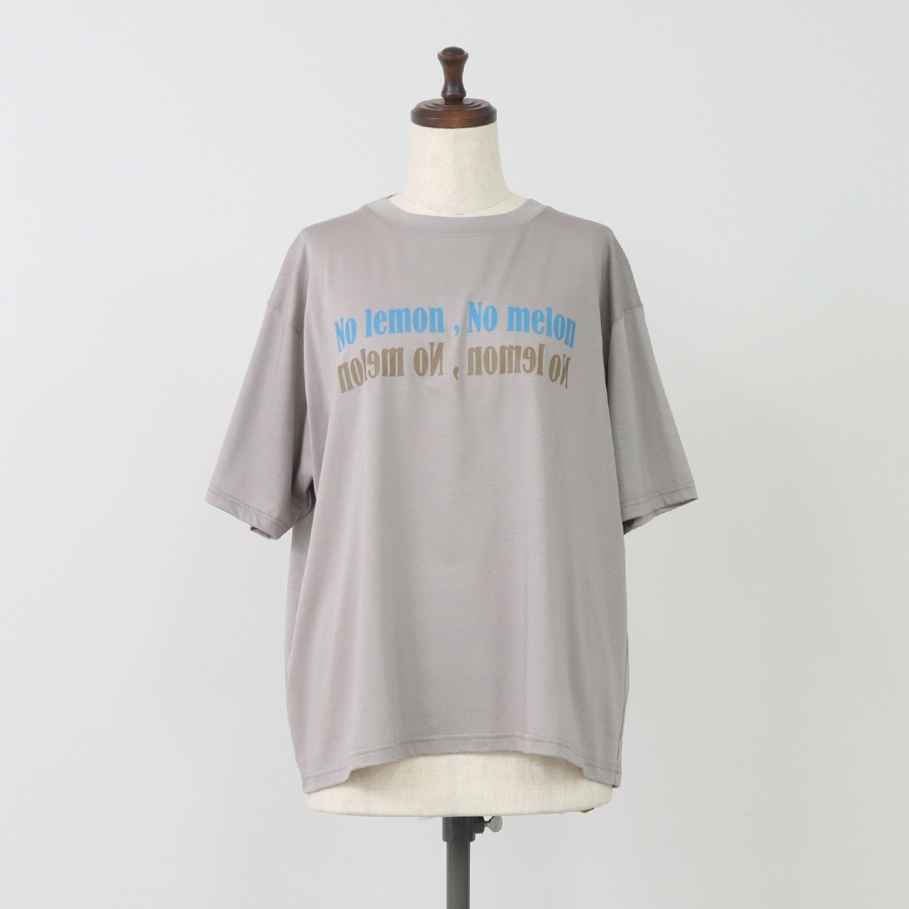 NARU(ナル) マイヴィスC微強撚天竺 No lemon, No melon プリントT 663200