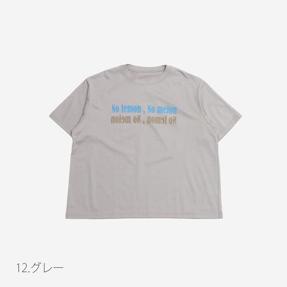 NARU(ナル) マイヴィスC微強撚天竺 No lemon, No melon プリントT