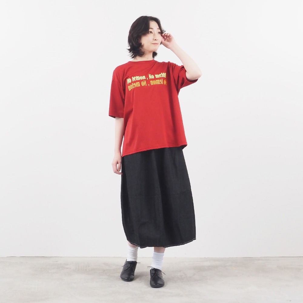 NARU(ナル) マイヴィスC微強撚天竺 No lemon, No melon プリントT 663200