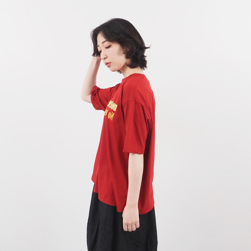 NARU(ナル) マイヴィスC微強撚天竺 No lemon, No melon プリントT 663200