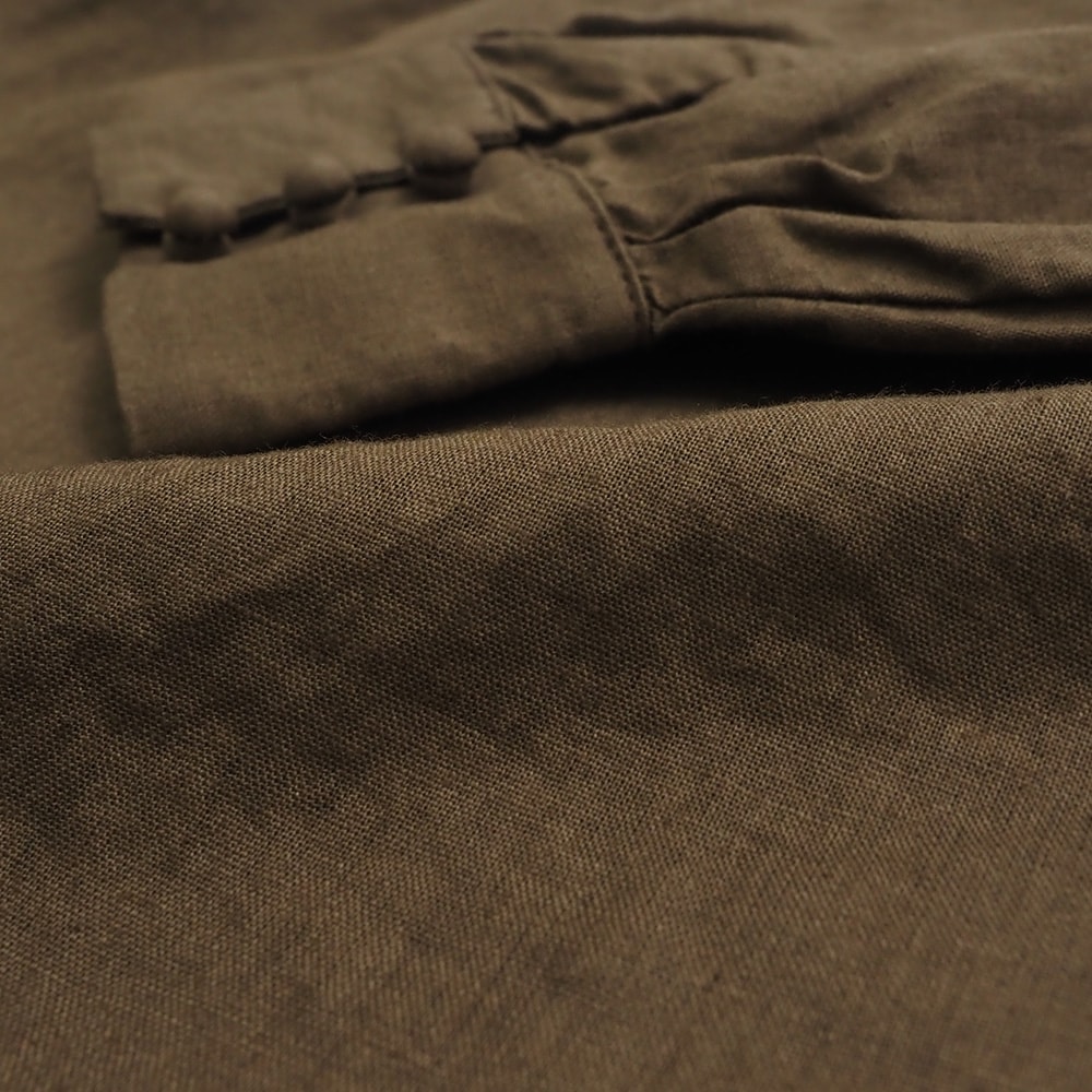 【予約】【kawasakiさんコラボ】NARU(ナル) コットンリネンフリルネックブラウス 6W-ks-01