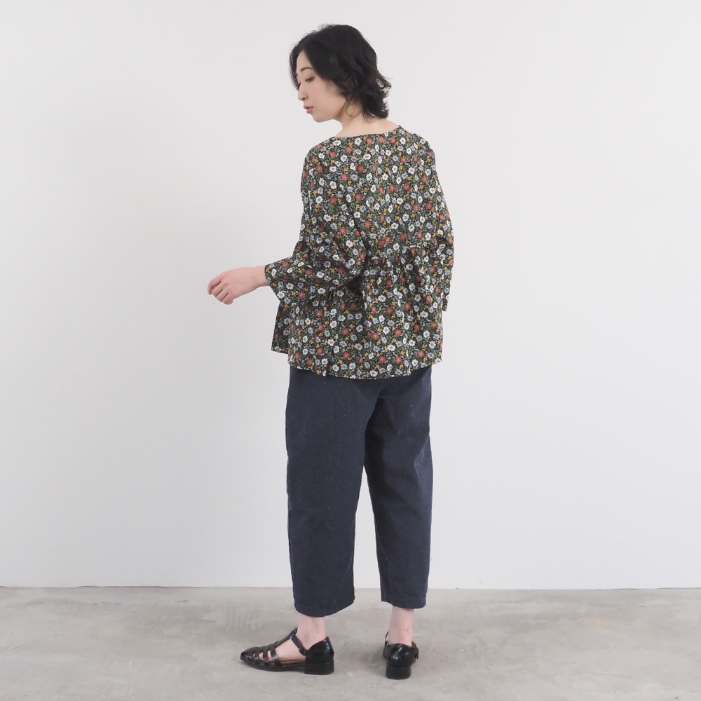 NARU(ナル) 80ローン塩縮ボタニカルフラワー ギャザーチュニック 670855