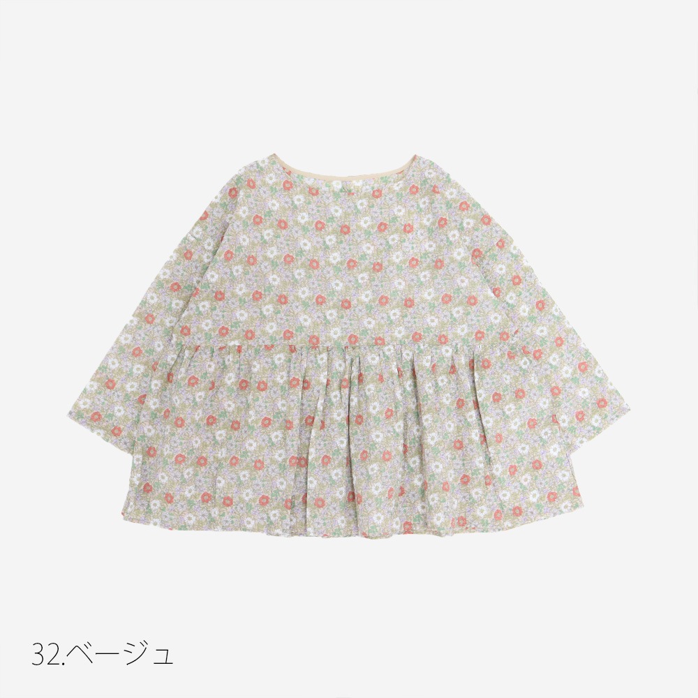 NARU(ナル) 80ローン塩縮ボタニカルフラワー ギャザーチュニック 670855